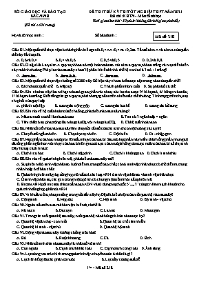 Đề thi thử Tốt nghiệp THPT môn Sinh học - Mã đề 218 - Năm học 2020-2021 - Sở giáo dục và đào tạo Bắc Ninh (Có đáp án)